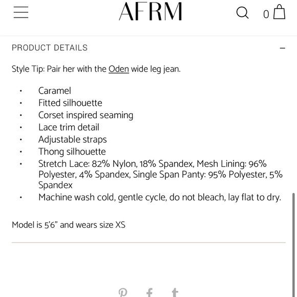 NWT Afrm Caramel color lace thong bodysuit, Size Small - Picture 7 of 10